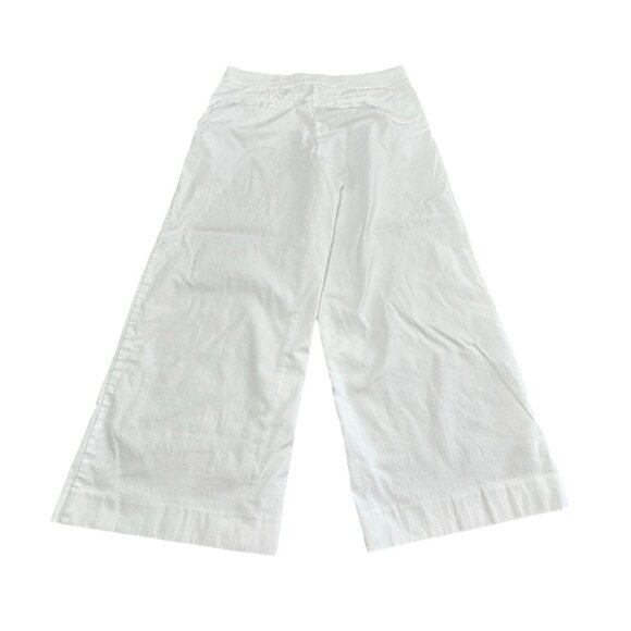 Chico's Pants Size 2 R 12R Large White Cropped Pants Wide Leg Pull On Stretch - Picture 2 of 13